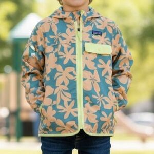 Patagonia Kids Swim Rashguard - Teal and Yellow Floral